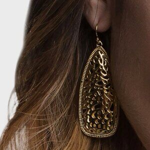 Sterling Forever Filigree Drop Earrings Gold